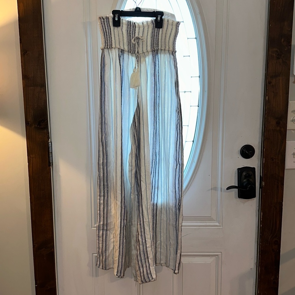 nwt SURF GYPSY Vertical Striped Wide Leg Pants Womens Size S